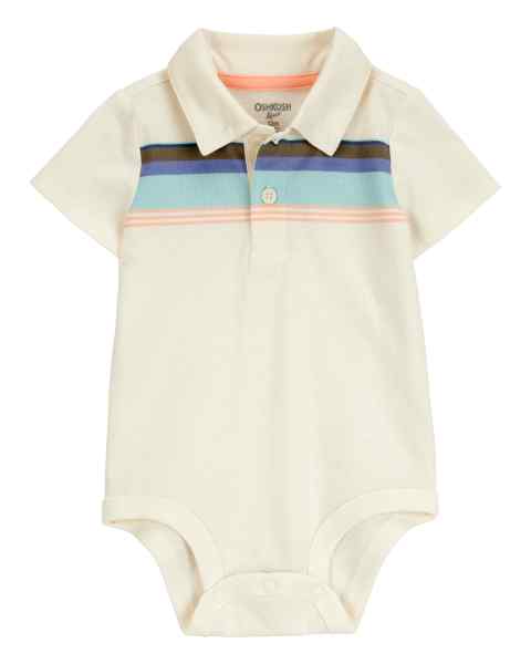 OshKosh Baby Boy Cream Polo Bodysuit