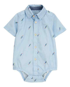 OshKosh Baby Boy Blue Toucan Print Bodysuit Shirt