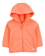 Carter's Baby Girl Peach Zip-Up French Terry Hoodie