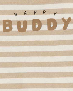 Carter's 2pc Baby Boy Brown Happy Buddy Romper Set