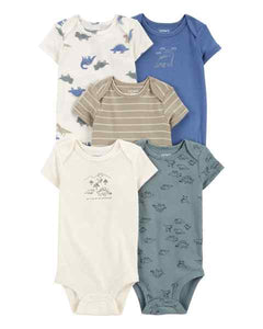 Carter's 5pc Baby Boy Dino Bodysuit Set