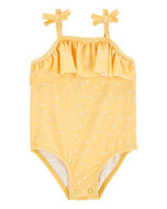 Carter's 1pc Baby Girl Yellow Polka Dots Swimsuit