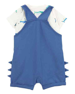 Carter's 2pc Baby Boy Blue Shortall and Tee Set