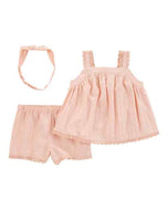 Carter's 3pc Baby Girl Pink Lace Trim Set
