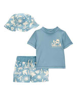 Carter's 3pc Baby Boy Bucket Hat, Rashguard and Swim Shorts Set