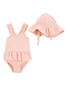 Carter's 2pc Baby Girl Swimsuit & Sun Hat Set