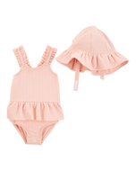 Carter's 2pc Baby Girl Swimsuit & Sun Hat Set