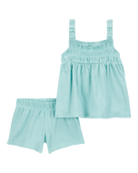 Carter's 2pc Baby Girl Teal Top & Shorts Set