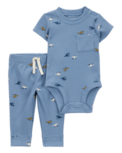 Carter's 2pc Baby Boy Blue Helicopter Bodysuit & Pants Set