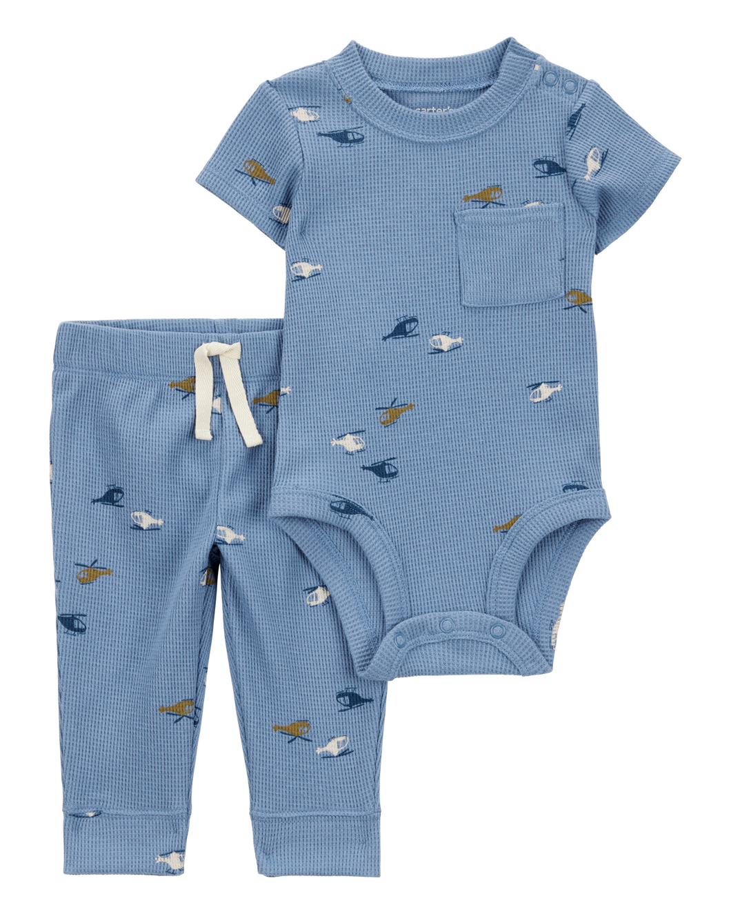Carter's 2pc Baby Boy Blue Helicopter Bodysuit & Pants Set