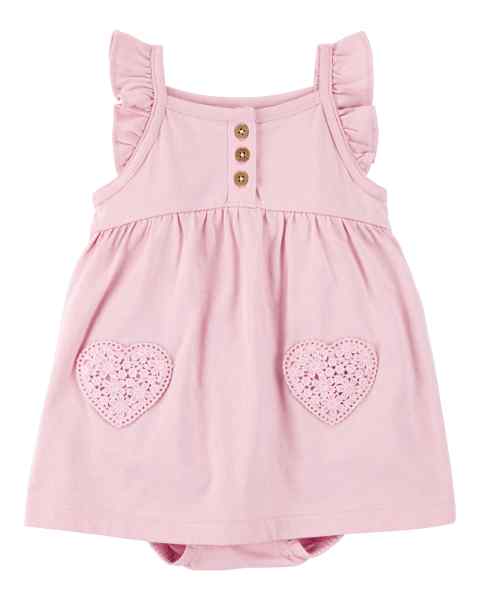 Carter's Baby Girl Pink Hearts Sunsuit