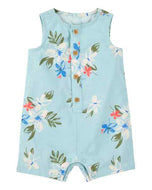 Carter's 1pc Baby Boy Floral Button-Front Romper