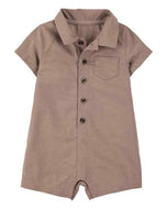 Carter's 1pc Baby Boy Brown Button-Front Romper
