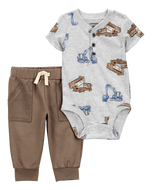 Carter's 2pc Baby Boy Construction Bodysuit & Pants Set