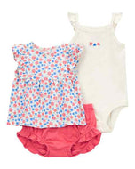 Carter's 3pc Baby Girl Floral Print Set