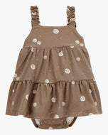 Carter's Baby Girl Brown Sand Dollar Print Sunsuit