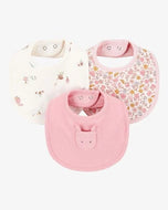 Babadores bandana femininos Carter's 3 peças - flores amarelas