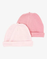 Carter's 2pc Baby Girl Pink Beanie Hats/ Caps (0-3M)