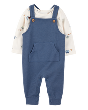 Cargar imagen en el visor de la galería, Carter&#39;s 2pc Baby Boy Blue Overall &amp; Tee Set
