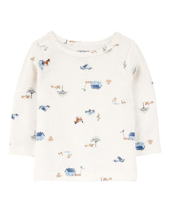 Carter's 2pc Baby Boy Blue Overall & Tee Set