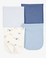 Carter's 4pc Baby Boy Burp Cloths - Blue
