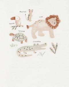 Carter's 3pc Baby Boy Sage Animals Bodysuit, Hoodie and Pants Set