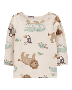 Carter's 2pc Baby Boy Green Animals Overall & Tee Set