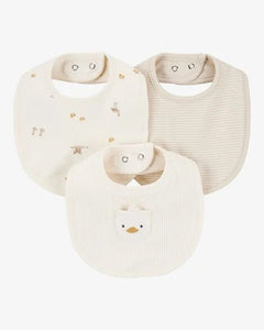 Carter's 3pc Baby Neutral Ivory Duck Bibs