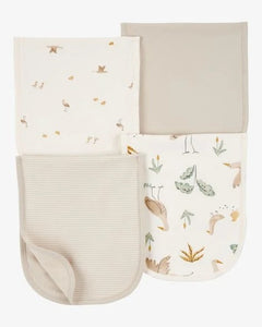 Carter's 4pc Baby Neutral Burp Cloths - Ivory/ Brown