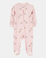 Carter's Baby Girl Horse Print 2-Way Zip-Up Footie Coverall