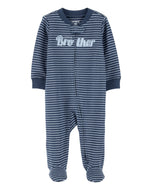Carter's Baby Boy Little Brother 2-Way Zip-Up Footie Coverall Sleepwear