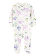 Carter's Baby Girl Dino 2-Way Zip-Up Footie Coverall Sleepwear