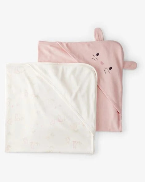 Carter's 2pc Baby Girl Hooded Towels - Pink