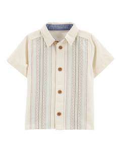 OshKosh Baby Boy Ivory Geo Print Shirt