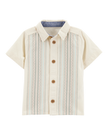 OshKosh Baby Boy Ivory Geo Print Shirt