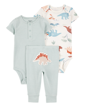 Cargar imagen en el visor de la galería, Carter&#39;s 3pc Baby Boy Dino Bodysuits and Pants Set
