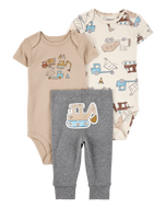 Carter's 3pc Baby Boy Construction Bodysuits and Pants Set