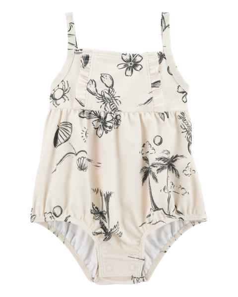 Carter's 1pc Baby Girl Palm Trees Print Swimsuit