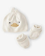 Carter's 2pk Baby Neutral Ivory Duckie Crochet Booties and Hat (0-3M)