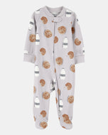 Carter's Baby Boy Grey Cookie 2-Way Zip-Up Footie Coverall