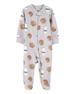 Carter's Baby Boy Cookies & Milk 2-Way Zip-Up Footie Coverall Sleepwear