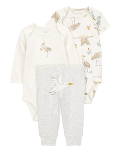 Carter's 3pc Baby Neutral Birds Bodysuits and Pants Set