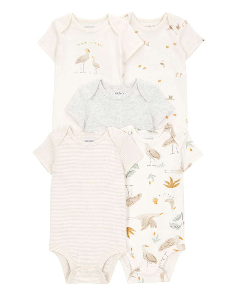 Carter's 5pc Baby Neutral Birds Bodysuit Set