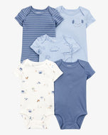 Carter's 5pc Baby Boy Blue Bodysuit Set