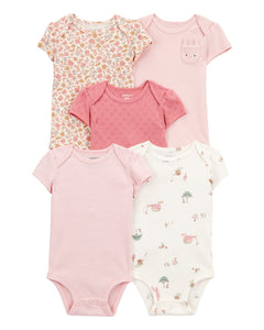 Carter's 5pc Baby Girl Floral/Pink Bodysuit Set