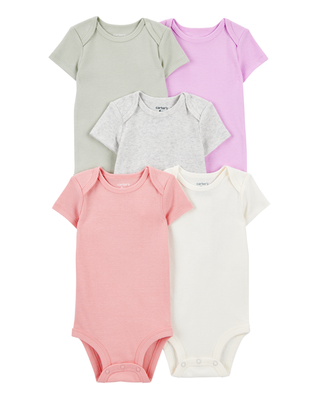 Carter's 5pc Baby Girl Solid Colors Bodysuit Set