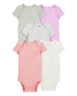 Carter's 5pc Baby Girl Solid Colors Bodysuit Set