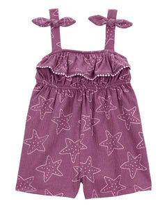 Carter's Baby Girl Purple Starfish Print Romper