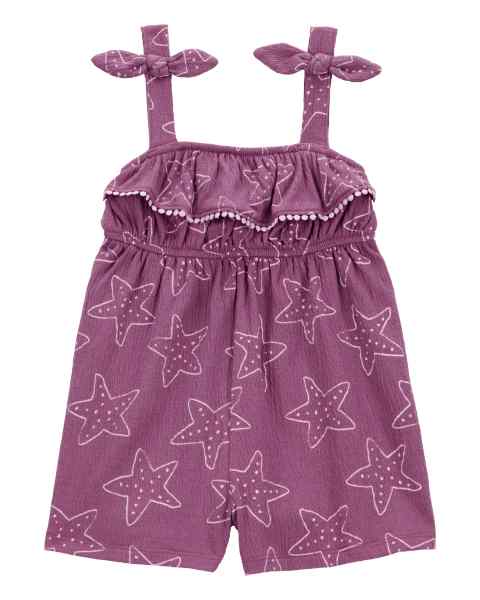 Carter's Baby Girl Purple Starfish Print Romper