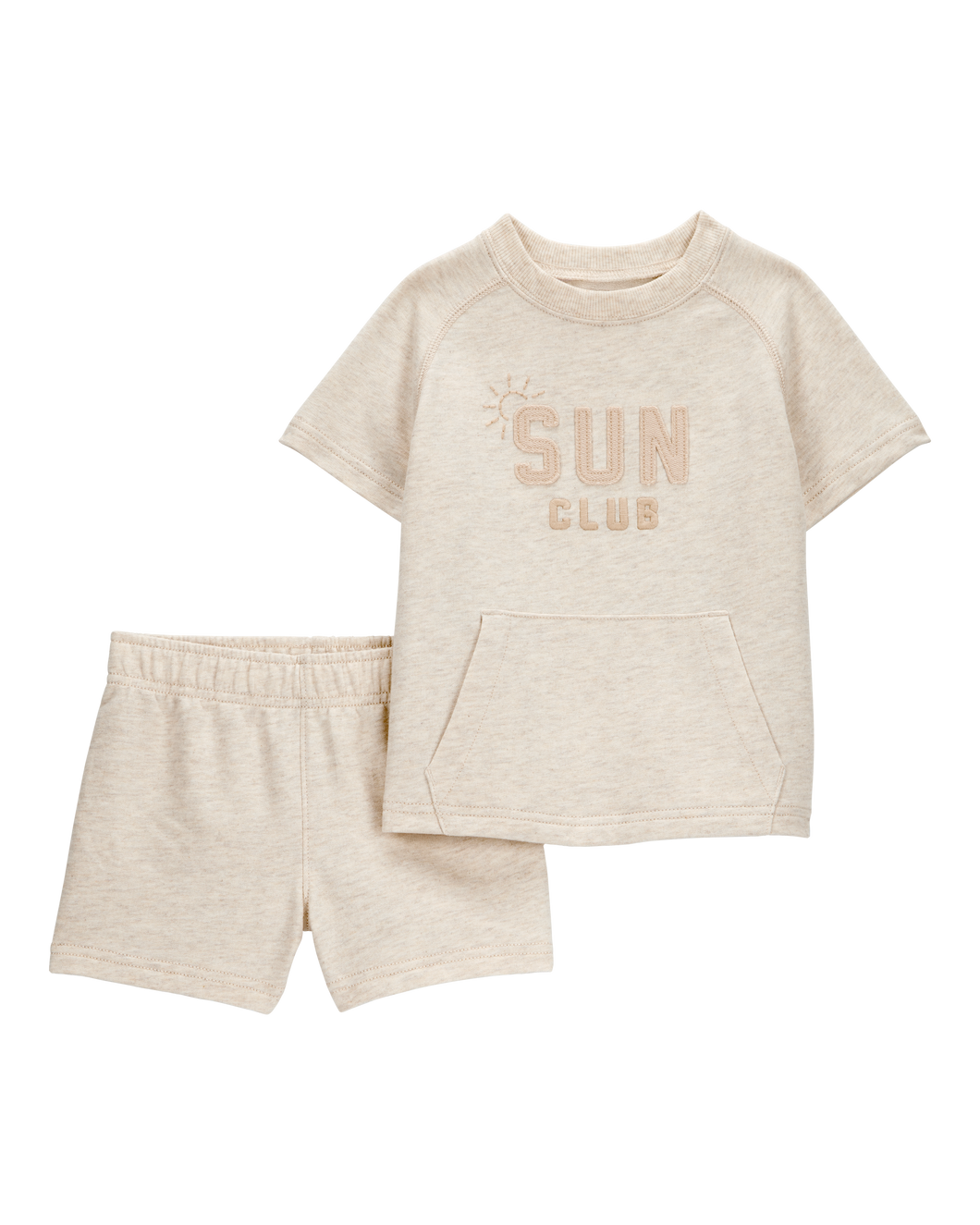 Carter's 2pc Baby Boy Ivory Tee & Shorts Set